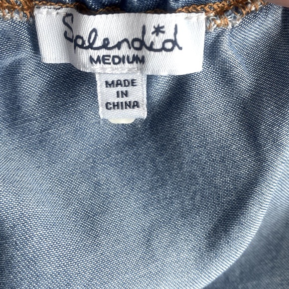 Splendid Tencel Off-Shoulder Distressed Sleeveless Jean Denim Dress - Picture 6 of 10